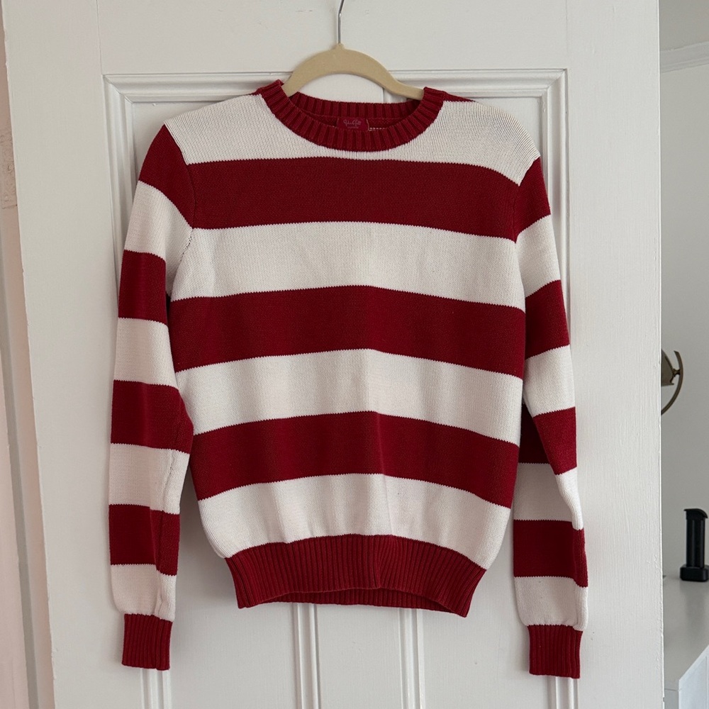 John Galt PacSun Red & White Striped Crewneck Sweater